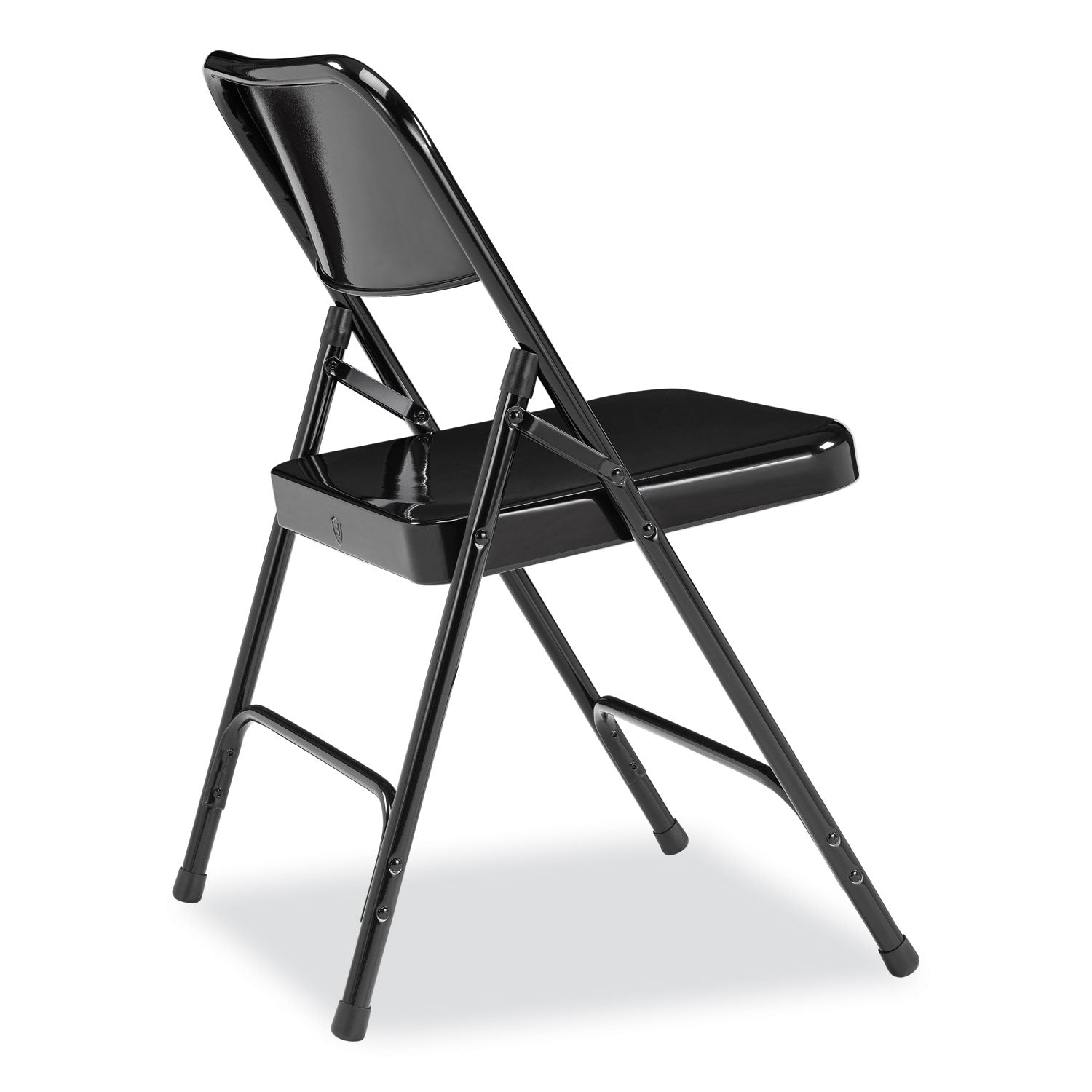 200 Series Premium All-Steel Double Hinge Folding Chair, Supports 500 lb, 17.25" Seat Ht, Black, 4/CT, Ships in 1-3 Bus Days