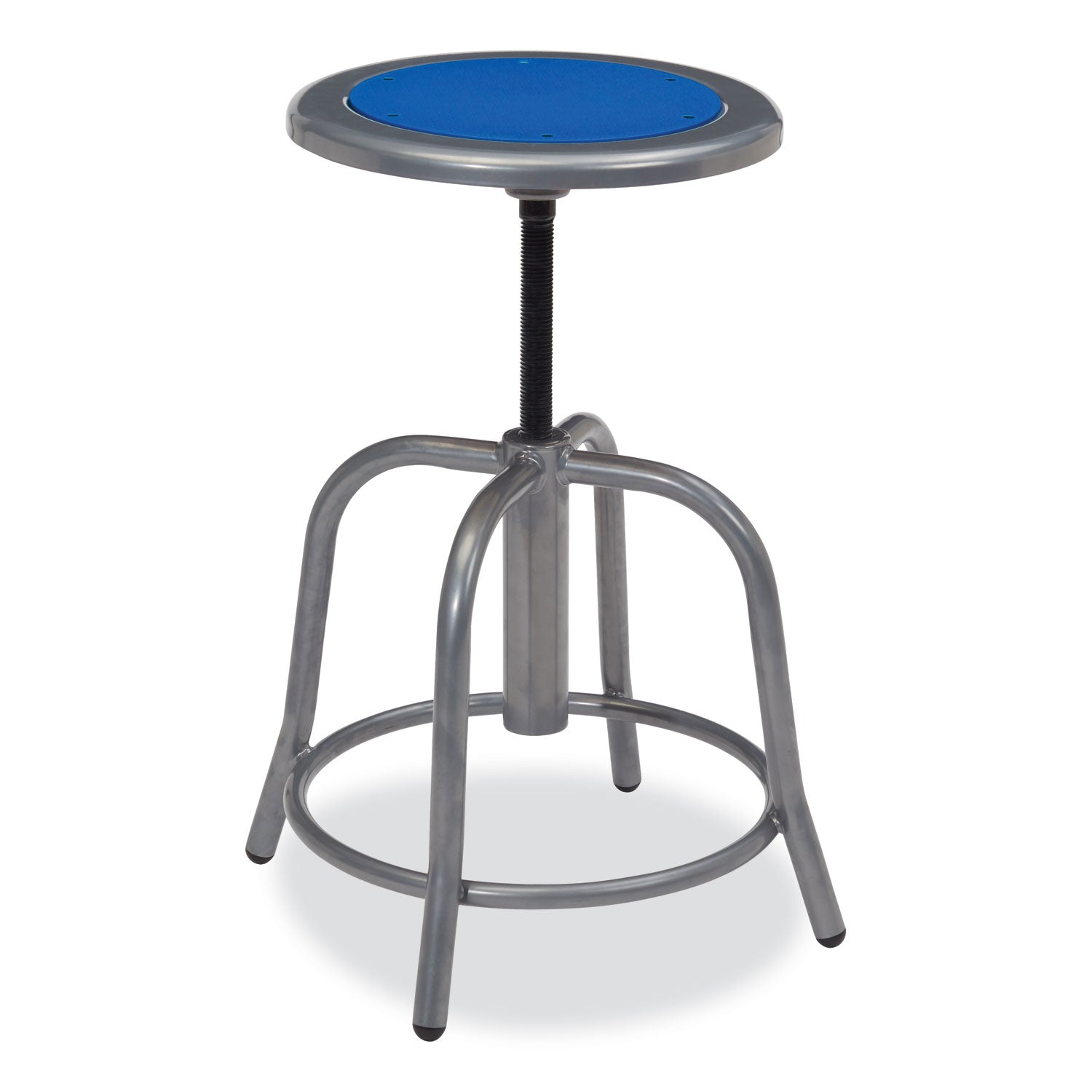 6800 Series Height Adj Metal Seat Stool, Supports 300 lb, 18"-24" Seat Ht, Persian Blue Seat/Gray Base, Ships in 1-3 Bus Days