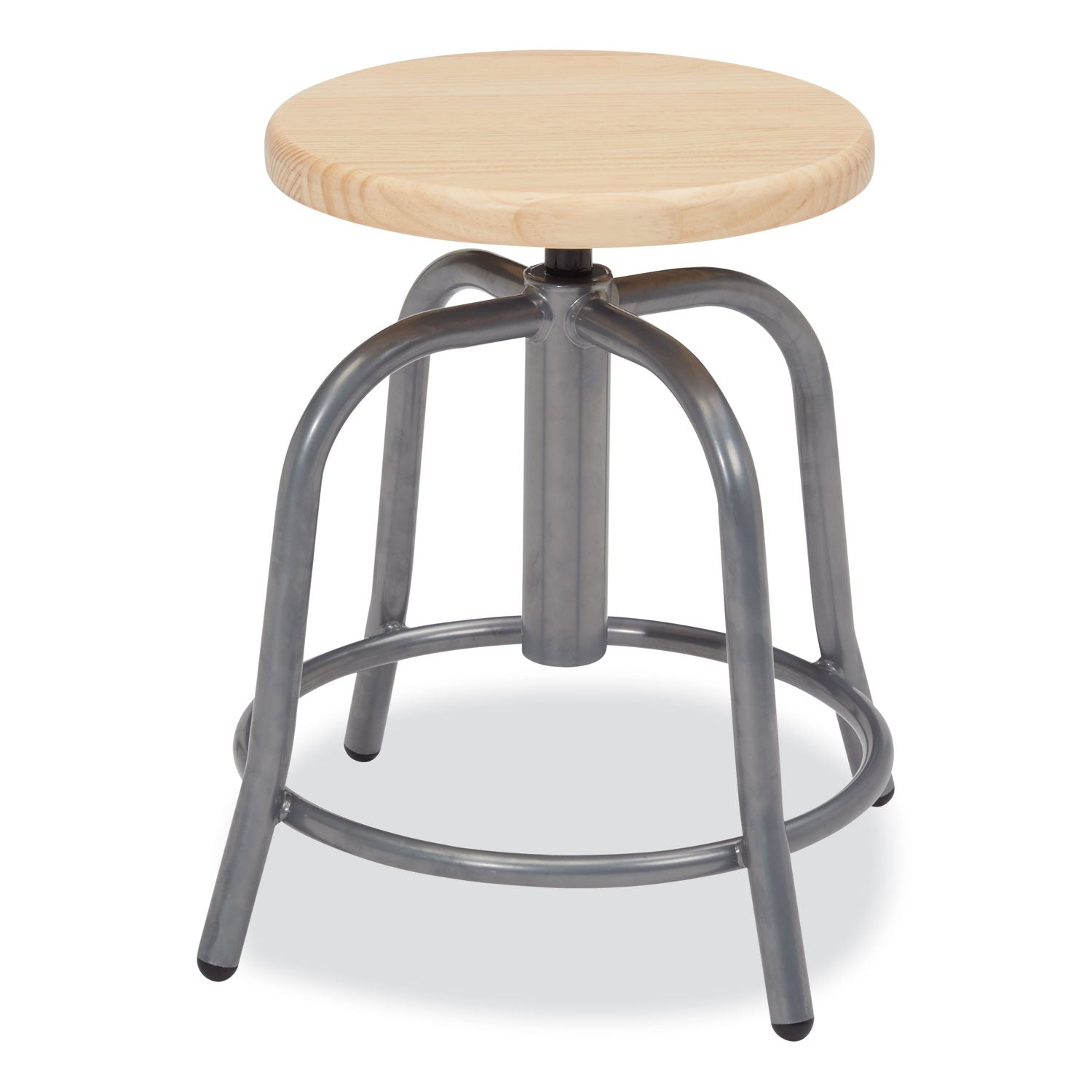 6800-series-height-adj-wood-seat-swivel-stool-supports-300-lb-19-25-seat-ht-maple-seat-gray-base-ships-in-1-3-bus-days_nps6800w02 - 1