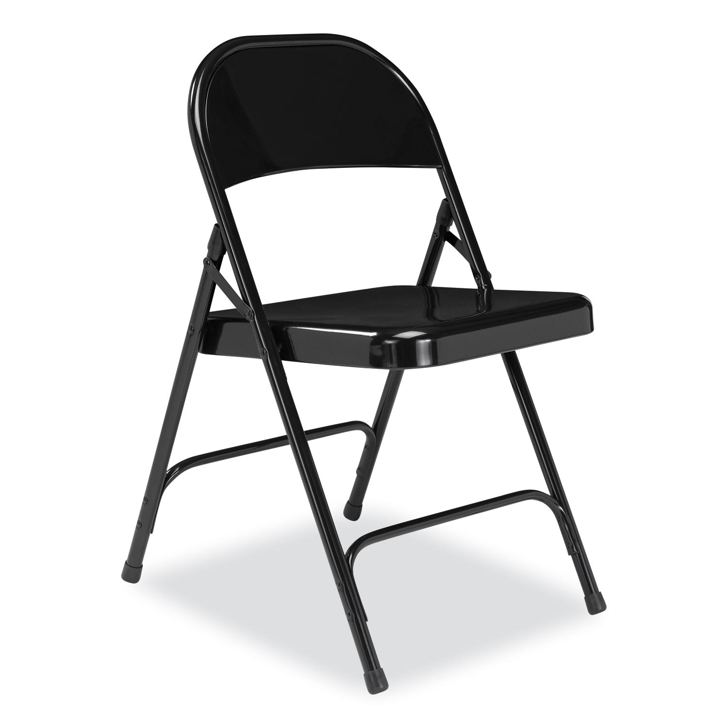 50 Series All-Steel Folding Chair, Supports 500 lb, 16.75" Seat Height, Black Seat/Back/Base, 4/CT,Ships in 1-3 Business Days