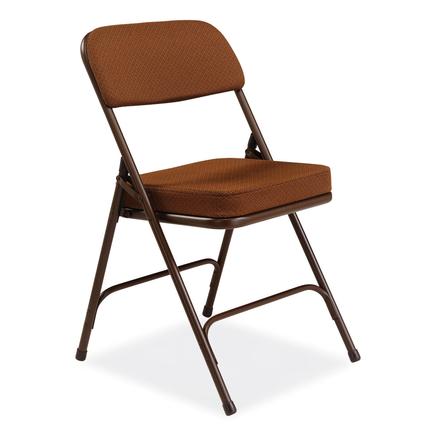 3200 Series Premium Fabric Dual-Hinge Folding Chair, Supports 300 lb, Gold Seat/Back, Brown Base, 2/CT, Ships in 1-3 Bus Days