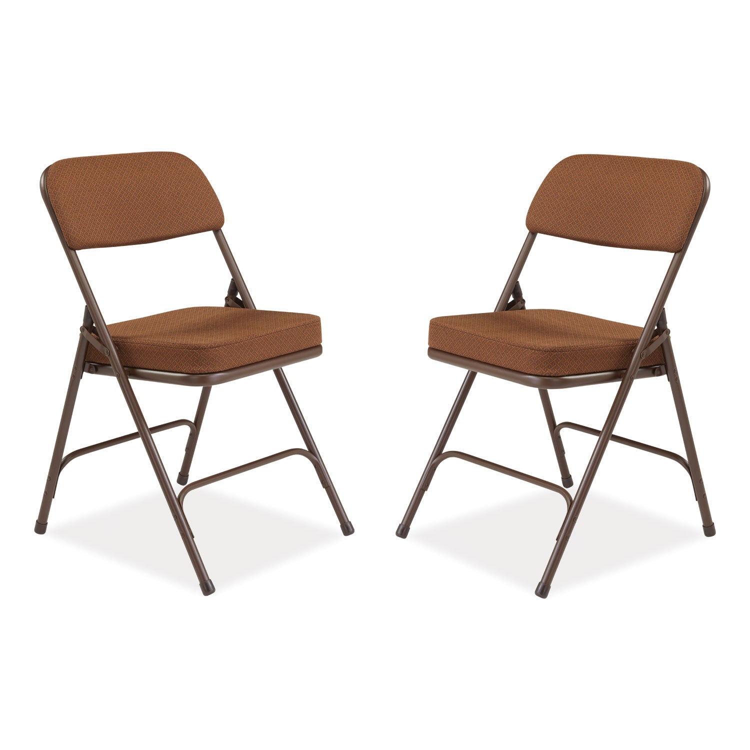 3200 Series Premium Fabric Dual-Hinge Folding Chair, Supports 300 lb, Gold Seat/Back, Brown Base, 2/CT, Ships in 1-3 Bus Days