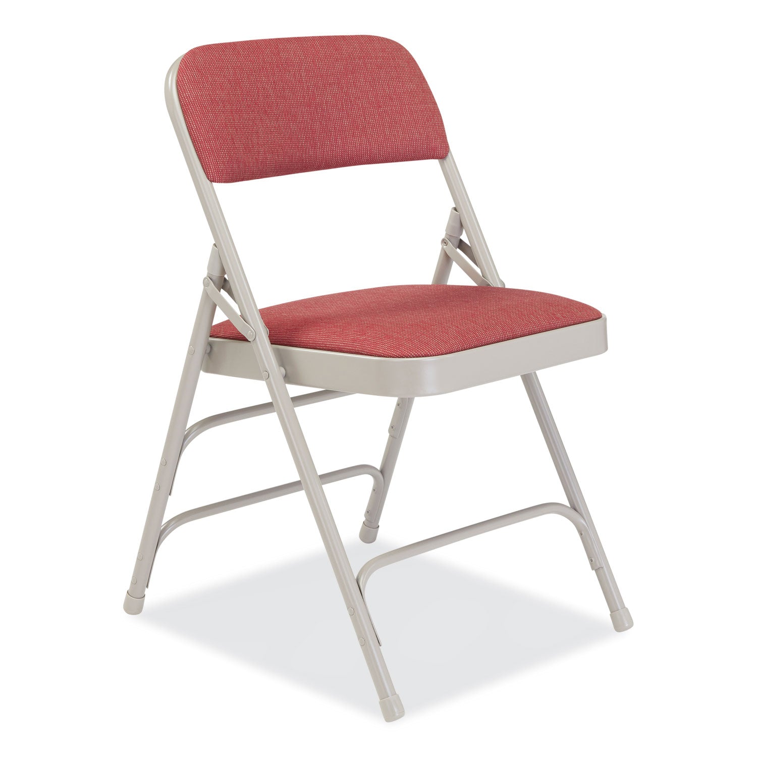 2300 Series Fabric Upholstered Tri-Brace Folding Chair,Supports 500lb,Cabernet Seat/Back,Gray Base,4/CT,Ships in 1-3 Bus Days