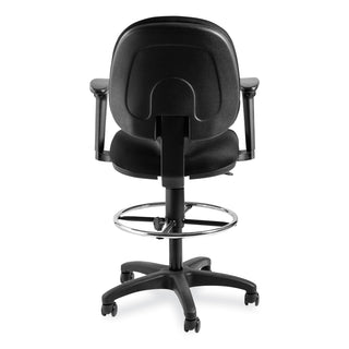 Comfort Task Stool with Arms, Supports Up to 300 lb, 25.5" to 35.5" Seat Height, Black Seat/Back/Base, Ships in 1-3 Bus Days