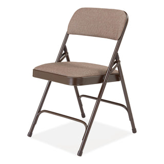 2200 Series Fabric Dual-Hinge Premium Folding Chair, Supports 500 lb, Walnut Seat/Back, Brown Base,4/CT,Ships in 1-3 Bus Days