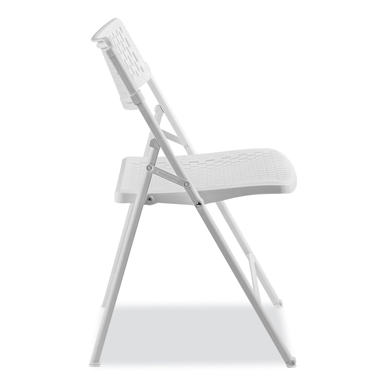AirFlex Series Premium Poly Folding Chair, Supports 1000 lb, 17.25" Seat Ht, White Seat/Back/Base, 4/CT,Ships in 1-3 Bus Days