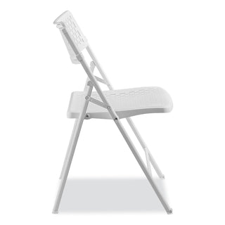 AirFlex Series Premium Poly Folding Chair, Supports 1000 lb, 17.25" Seat Ht, White Seat/Back/Base, 4/CT,Ships in 1-3 Bus Days