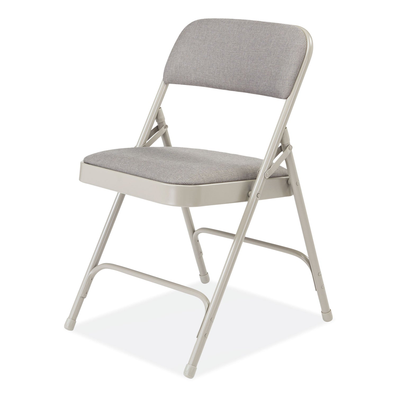 2200 Series Fabric Dual-Hinge Premium Folding Chair, Supports 500lb,Greystone Seat/Back,Gray Base,4/CT, Ships in 1-3 Bus Days