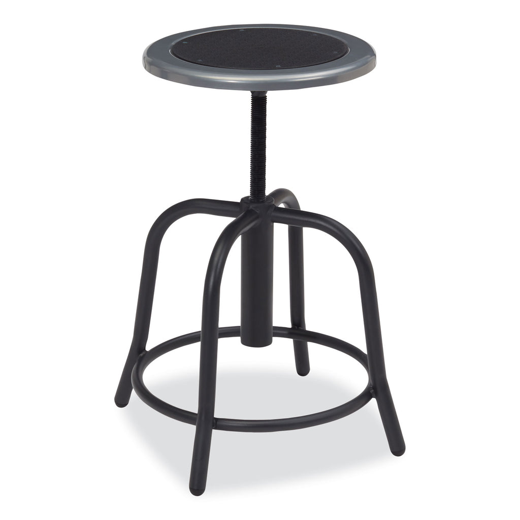 6800 Series Height Adjustable Metal Seat Swivel Stool, Supports 300lb, 18"-24" Seat Ht, Black Seat/Base,Ships in 1-3 Bus Days