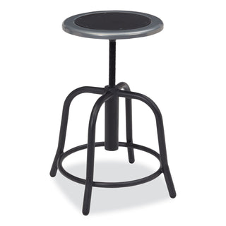 6800 Series Height Adjustable Metal Seat Swivel Stool, Supports 300lb, 18"-24" Seat Ht, Black Seat/Base,Ships in 1-3 Bus Days