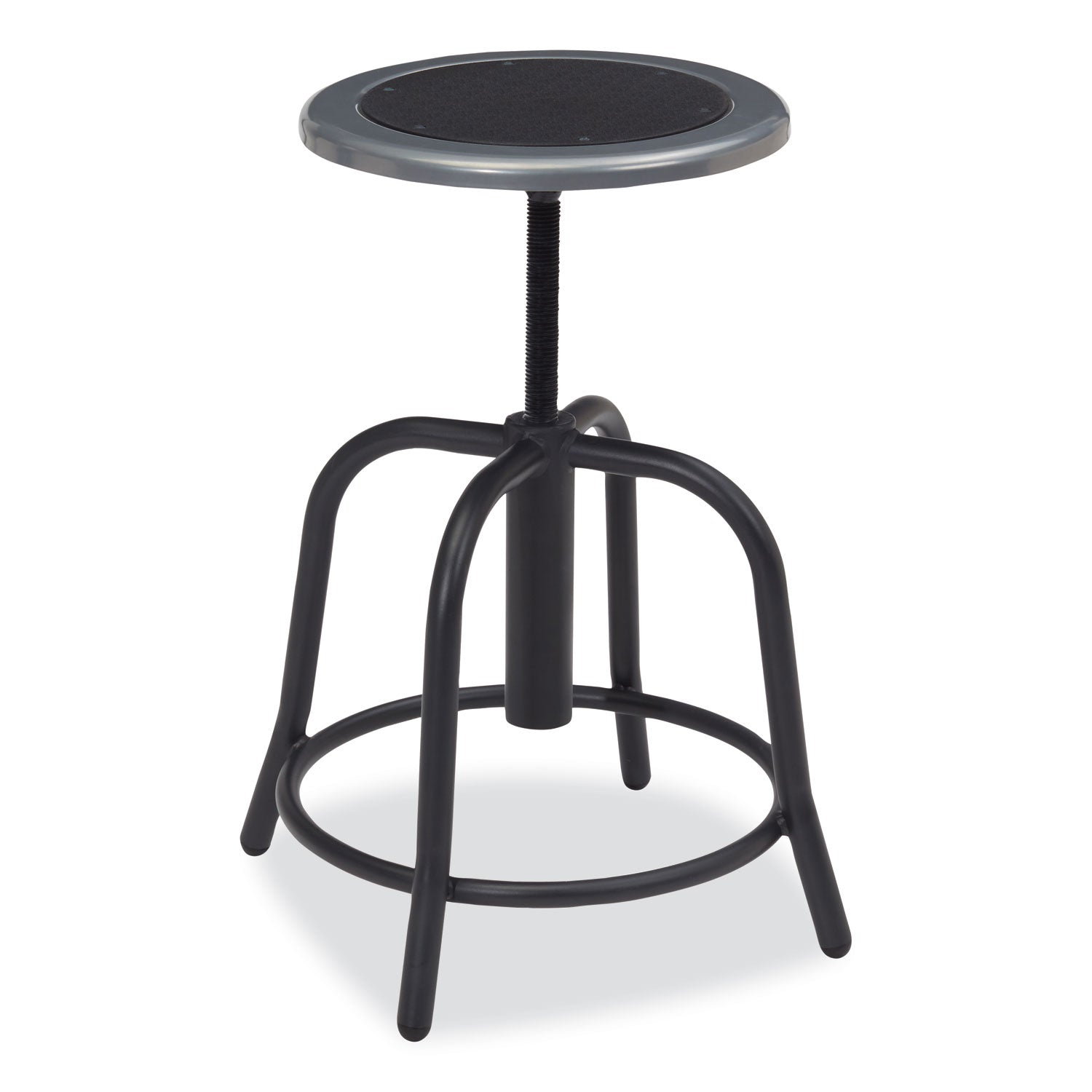 6800 Series Height Adjustable Metal Seat Swivel Stool, Supports 300lb, 18"-24" Seat Ht, Black Seat/Base,Ships in 1-3 Bus Days