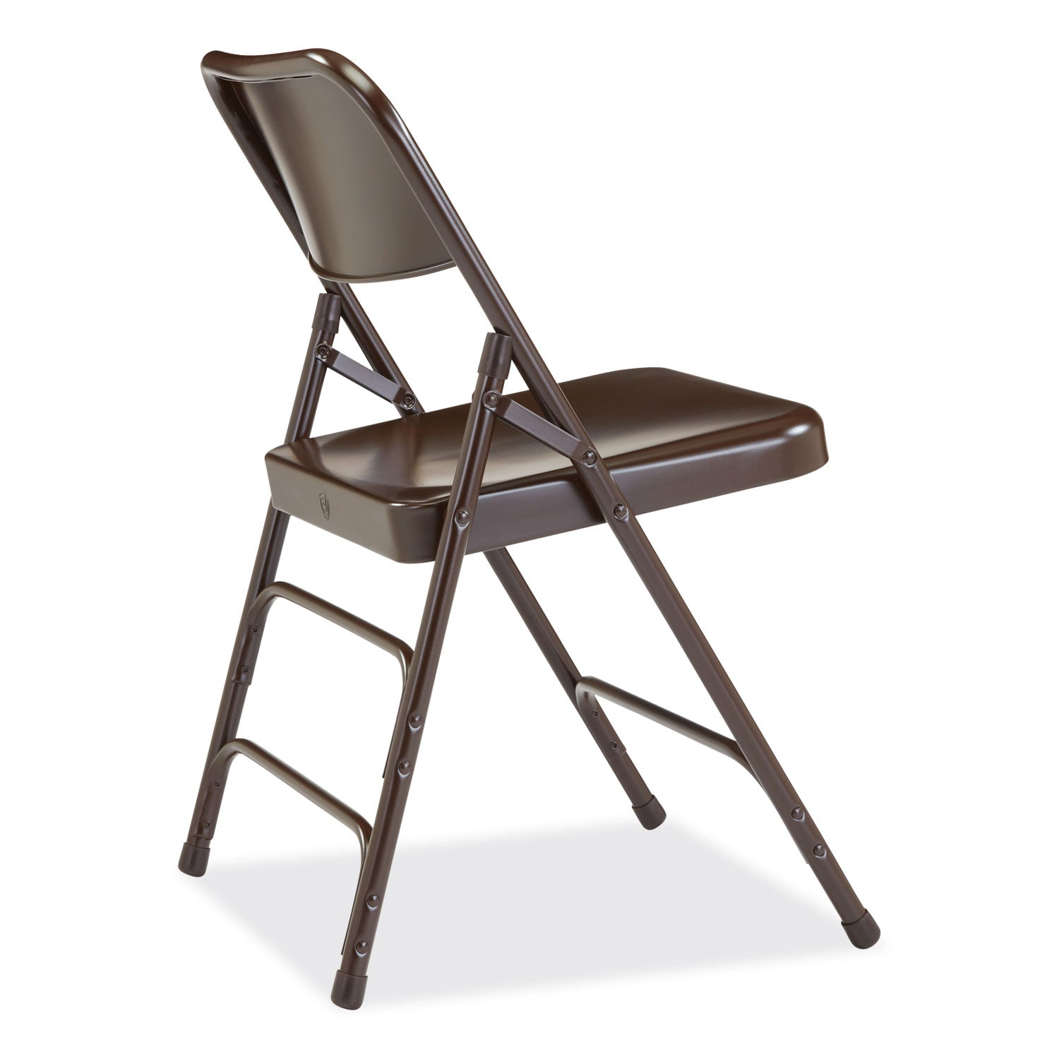 300 Series Deluxe All-Steel Triple Brace Folding Chair, Supports 480 lb, 17.25" Seat Ht, Brown, 4/CT, Ships in 1-3 Bus Days