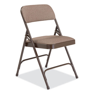 2200 Series Fabric Dual-Hinge Premium Folding Chair, Supports 500 lb, Walnut Seat/Back, Brown Base,4/CT,Ships in 1-3 Bus Days