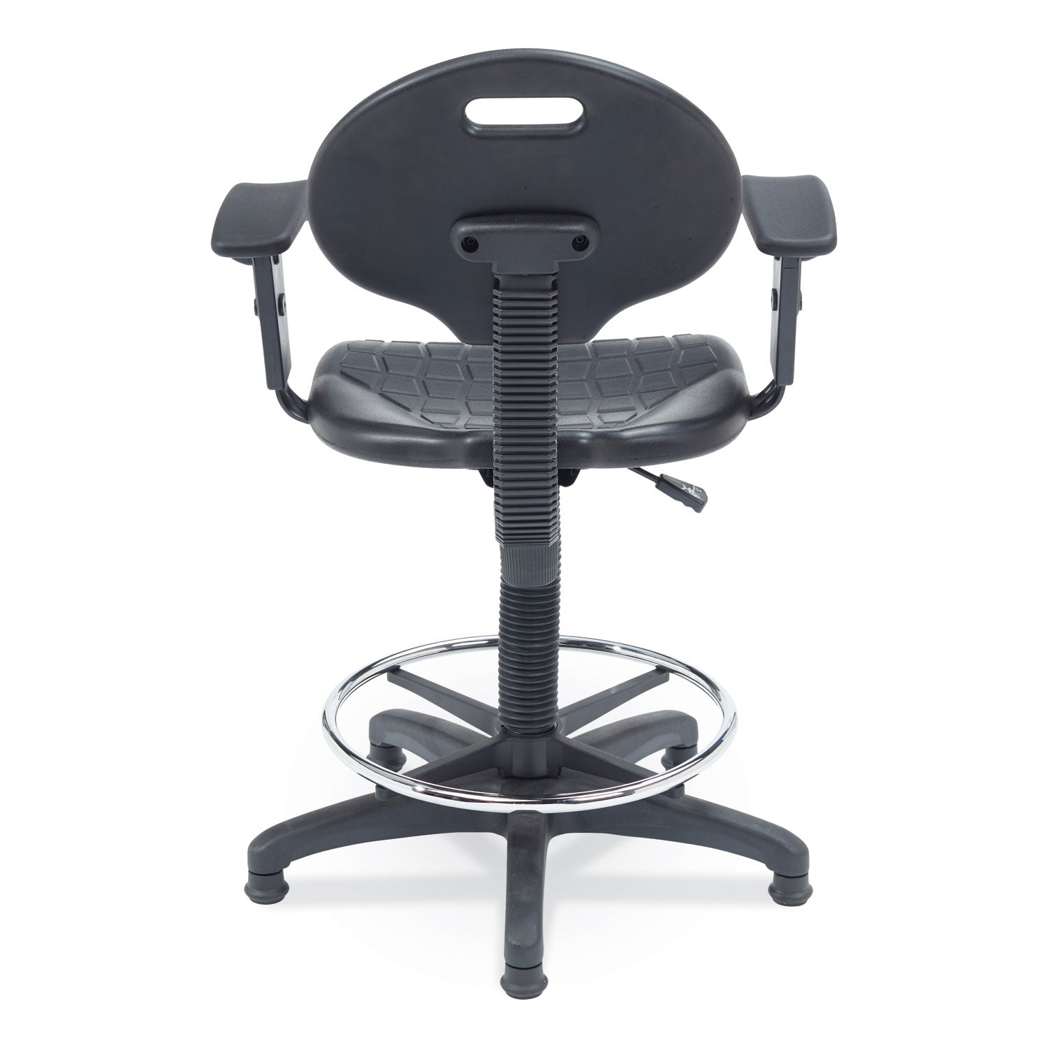 6700 Series Polyurethane Adj Height Task Chair w/Arms, Supports 300lb, 22"-32" Seat Ht, Black Seat/Base,Ships in 1-3 Bus Days