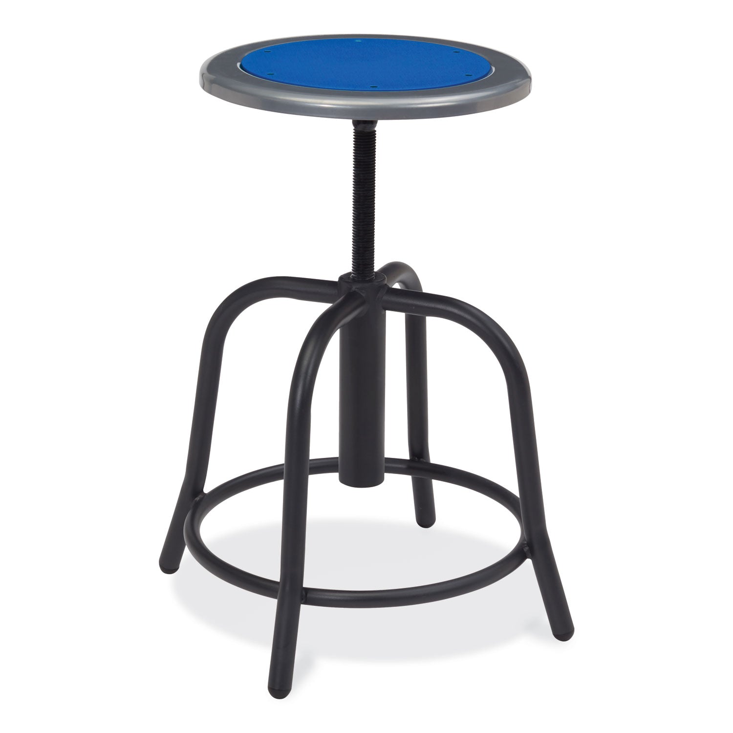 6800 Series Height Adj Metal Seat Stool, Supports 300 lb, 18"-24" Seat Ht, Persian Blue Seat/Black Base,Ships in 1-3 Bus Days