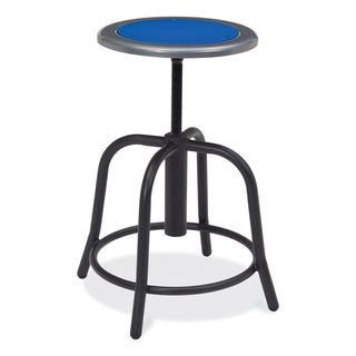 6800 Series Height Adj Metal Seat Stool, Supports 300 lb, 18"-24" Seat Ht, Persian Blue Seat/Black Base,Ships in 1-3 Bus Days