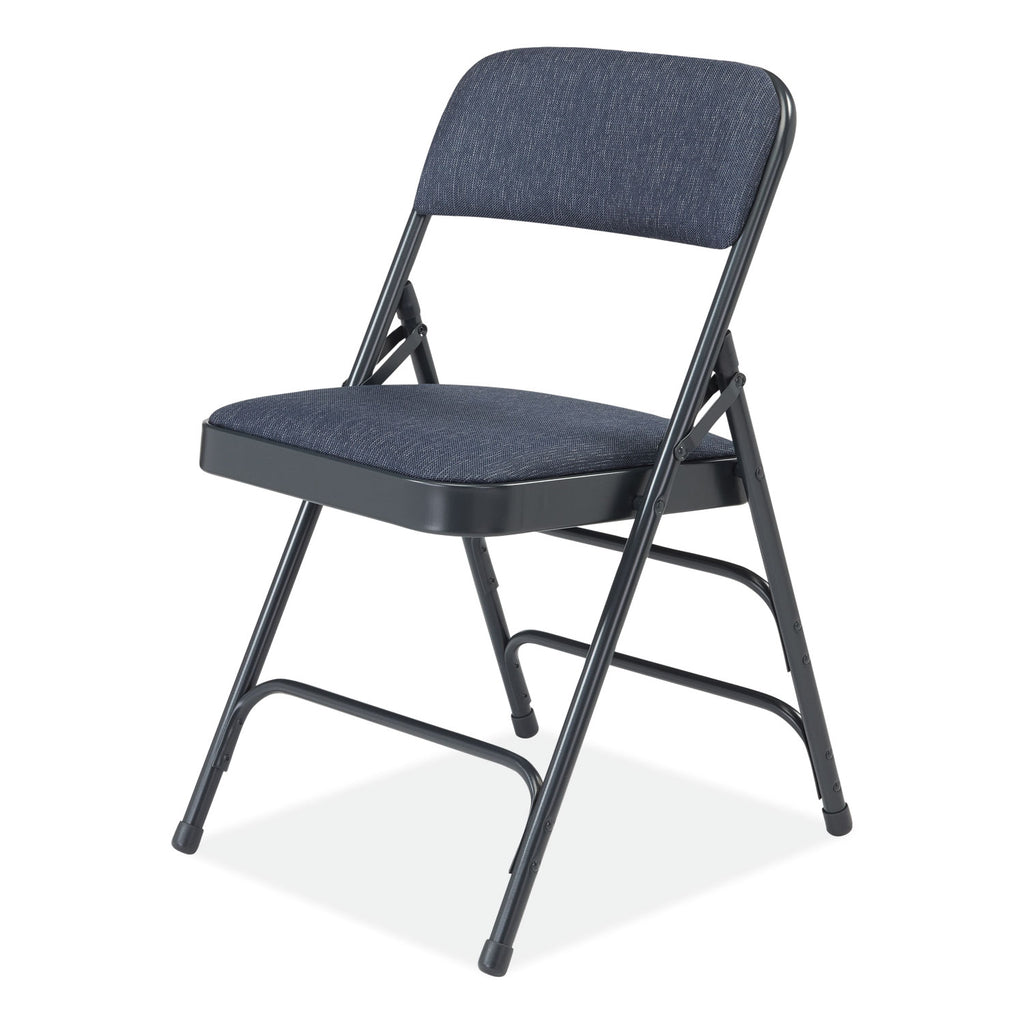2300 Series Deluxe Fabric Upholstered Triple Brace Folding Chair, Supports 500 lb, Imperial Blue, 4/CT, Ships in 1-3 Bus Days