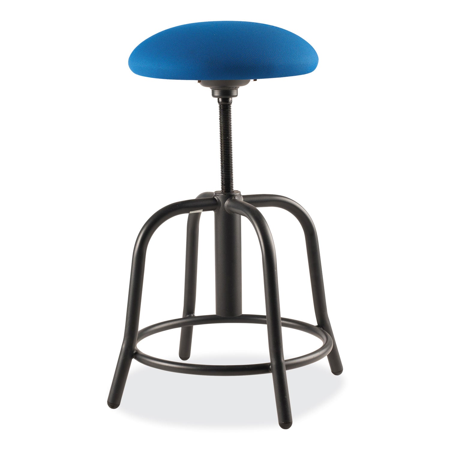 6800 Series Height Adj Fabric Padded Seat Stool, Support 300lb, 18"-25" Ht, Cobalt Blue Seat/Black Base,Ships in 1-3 Bus Days