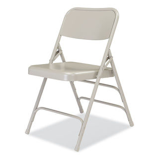 300 Series Deluxe All-Steel Triple Brace Folding Chair, Supports 480 lb, 17.25" Seat Height, Gray, 4/CT,Ships in 1-3 Bus Days
