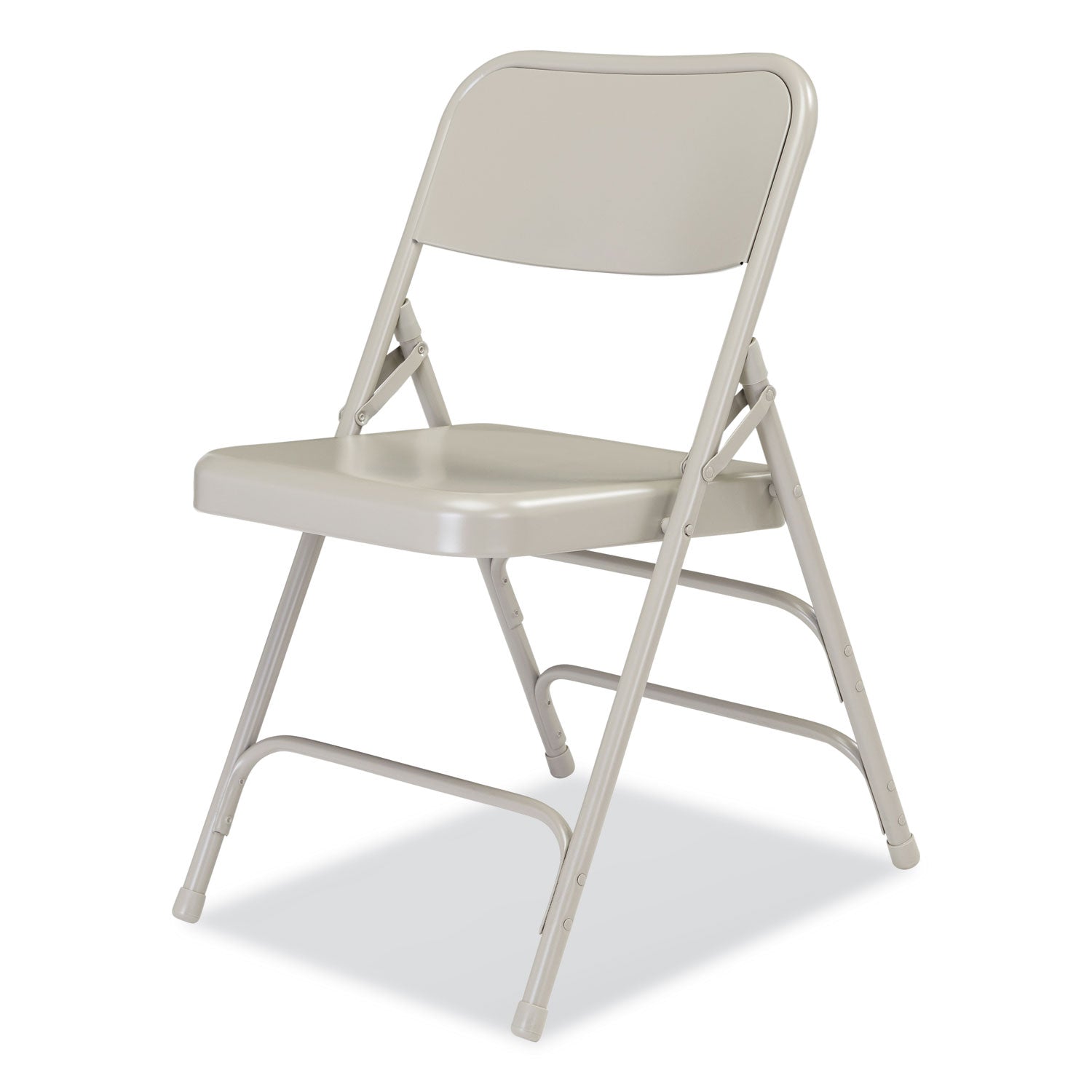 300 Series Deluxe All-Steel Triple Brace Folding Chair, Supports 480 lb, 17.25" Seat Height, Gray, 4/CT,Ships in 1-3 Bus Days