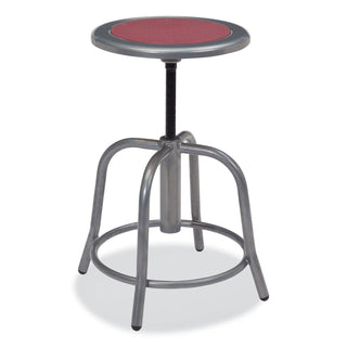 6800 Series Height Adj Metal Seat Swivel Stool, Supports 300lb, 18"-24" Seat Ht,Burgundy Seat/Gray Base,Ships in 1-3 Bus Days