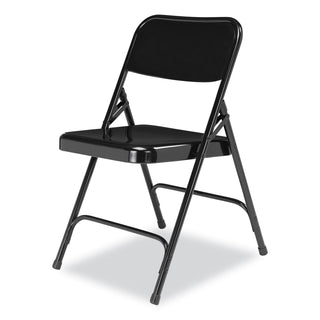 200 Series Premium All-Steel Double Hinge Folding Chair, Supports 500 lb, 17.25" Seat Ht, Black, 4/CT, Ships in 1-3 Bus Days