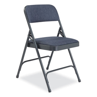 2200 Series Fabric Dual-Hinge Folding Chair, Supports 500 lb, Royal Blue Seat/Back, Char-Blue Base,4/CT,Ships in 1-3 Bus Days