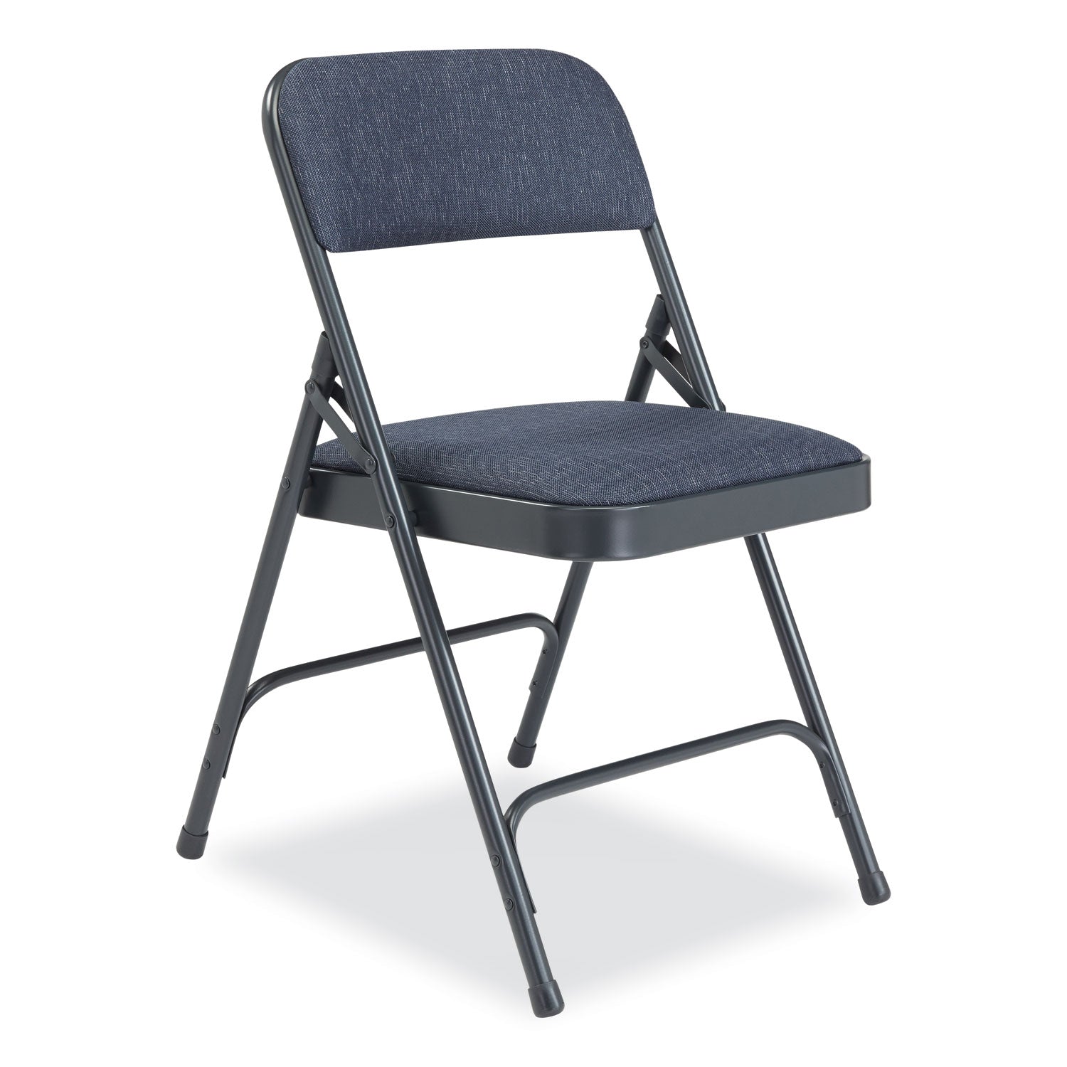 2200 Series Fabric Dual-Hinge Folding Chair, Supports 500 lb, Royal Blue Seat/Back, Char-Blue Base,4/CT,Ships in 1-3 Bus Days