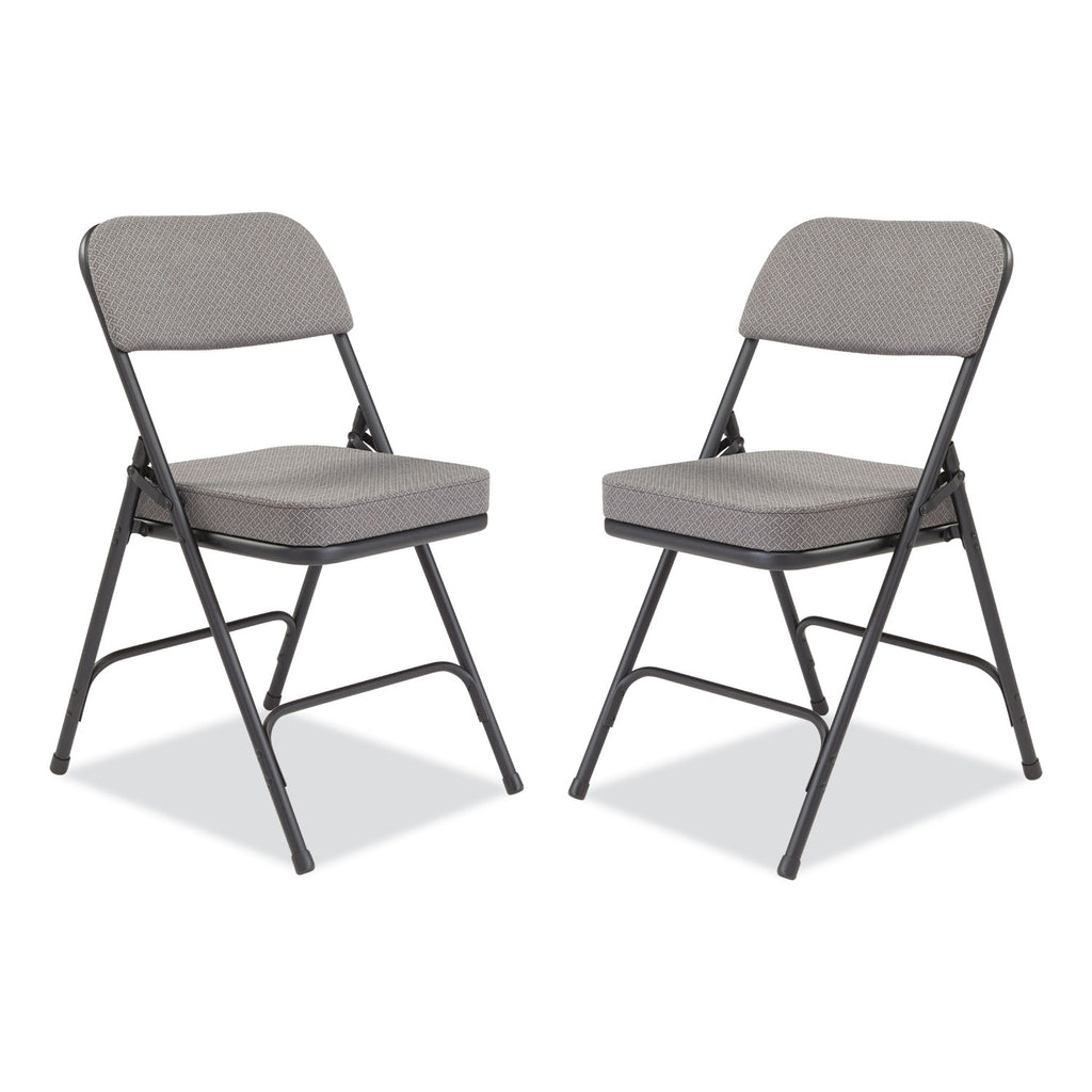 3200 Series Fabric Dual-Hinge Folding Chair, Supports 300 lb, Charcoal Seat/Back, Black Base, 2/CT, Ships in 1-3 Bus Days