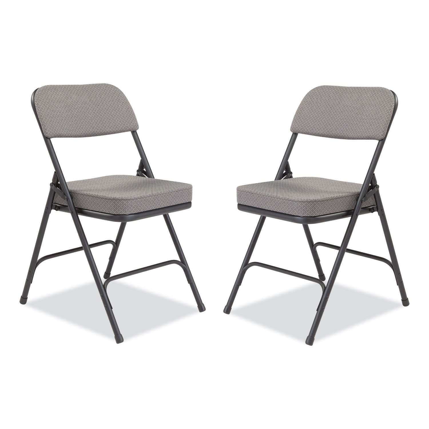 3200 Series Fabric Dual-Hinge Folding Chair, Supports 300 lb, Charcoal Seat/Back, Black Base, 2/CT, Ships in 1-3 Bus Days