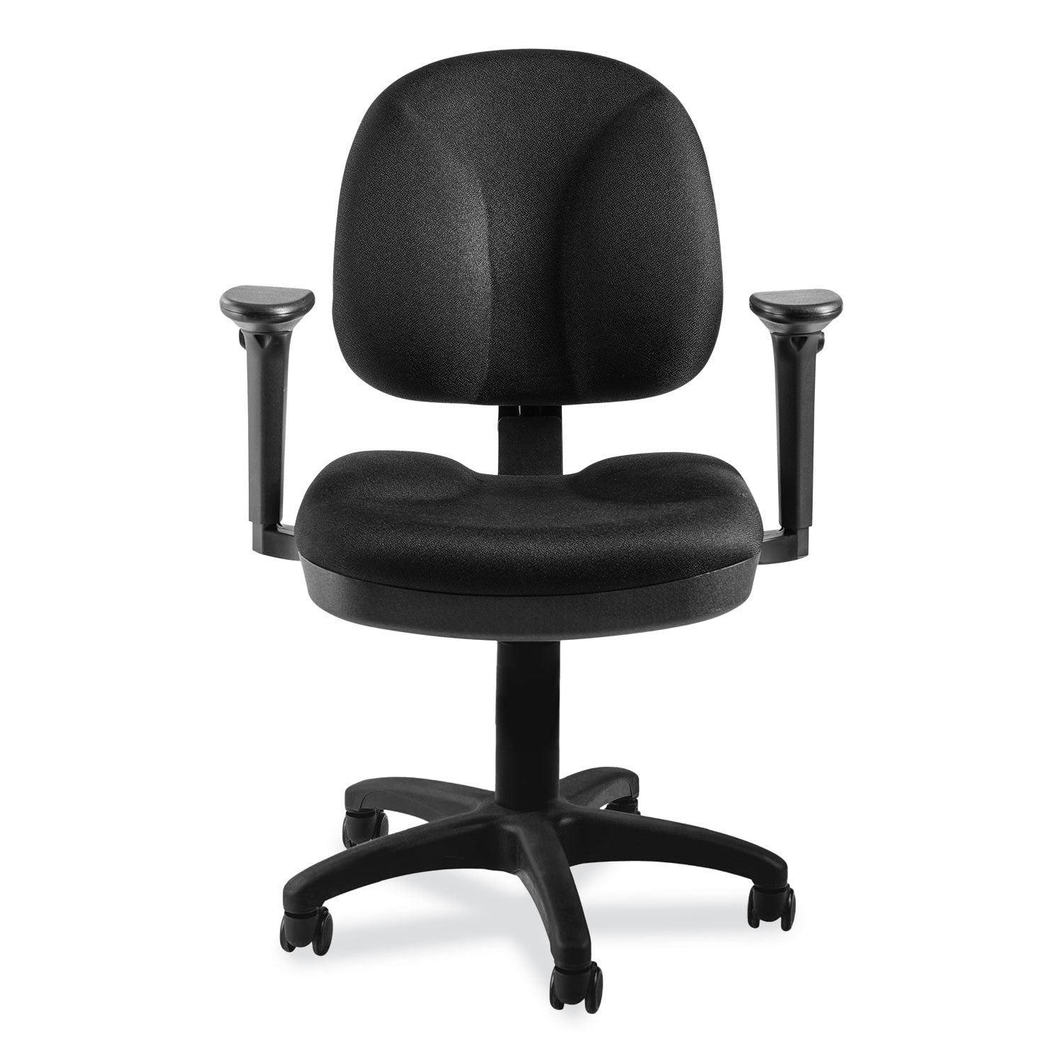 Comfort Task Chair with Arms, Supports Up to 300lb, 19" to 23" Seat Height, Black Seat/Back, Black/Base,Ships in 1-3 Bus Days
