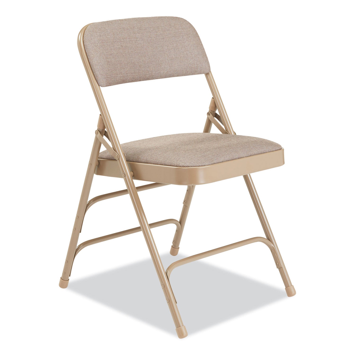 2300 Series Fabric Triple Brace Double Hinge Premium Folding Chair, Supports 500 lb, Cafe Beige, 4/CT, Ships in 1-3 Bus Days