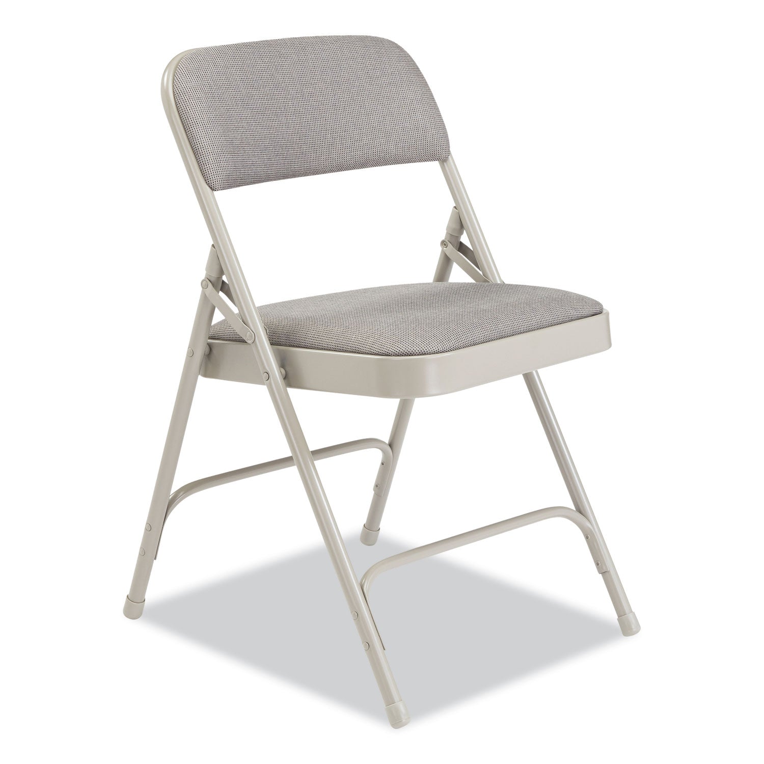 2200 Series Fabric Dual-Hinge Premium Folding Chair, Supports 500lb,Greystone Seat/Back,Gray Base,4/CT, Ships in 1-3 Bus Days