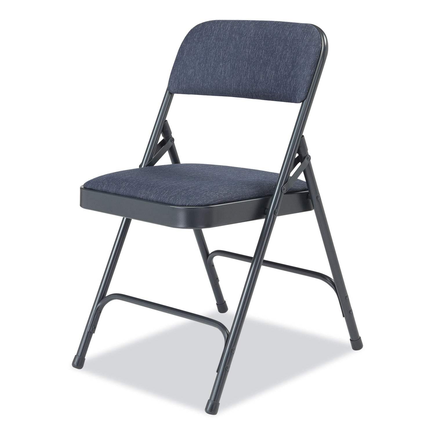 2200 Series Fabric Dual-Hinge Folding Chair, Supports 500 lb, Royal Blue Seat/Back, Char-Blue Base,4/CT,Ships in 1-3 Bus Days