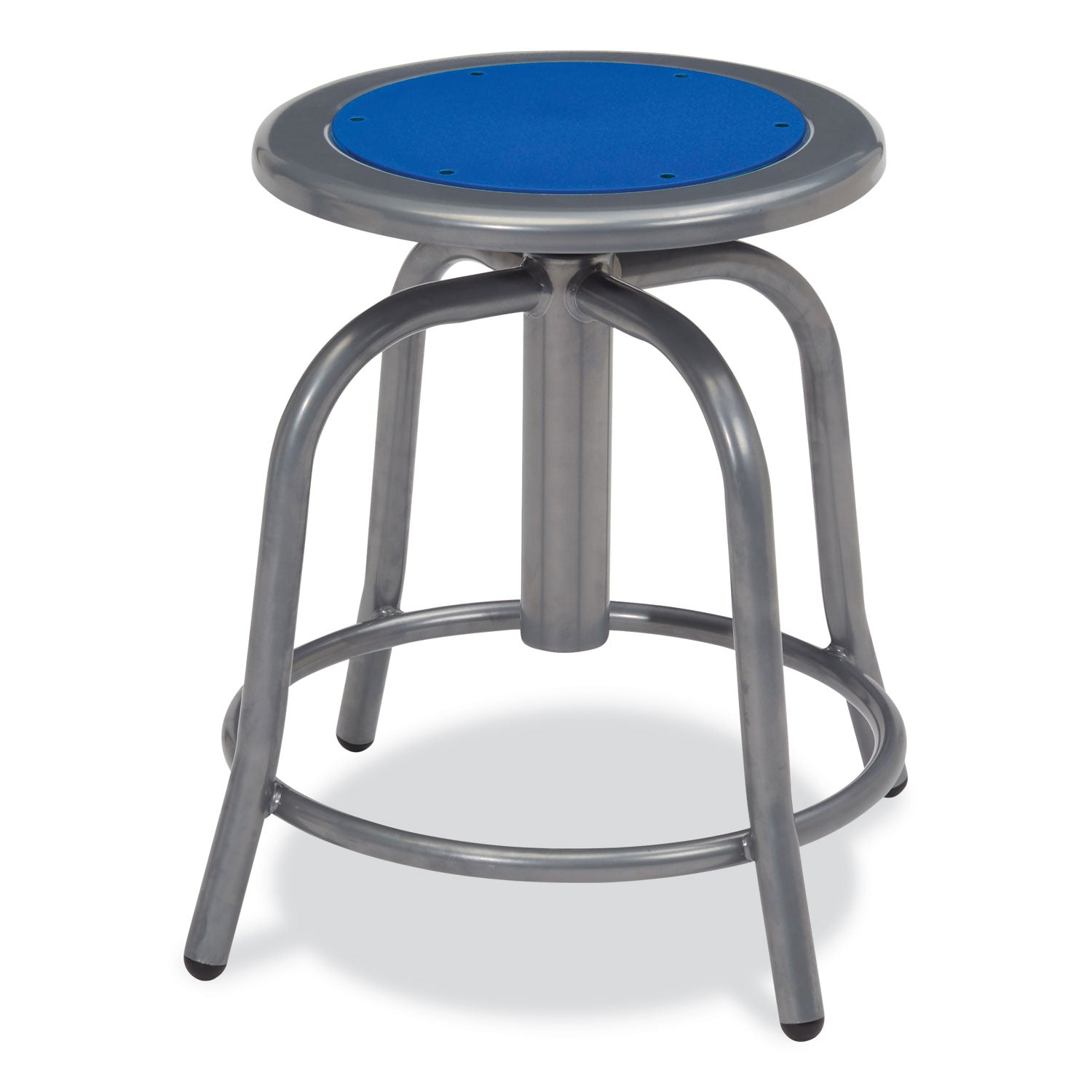 6800 Series Height Adj Metal Seat Stool, Supports 300 lb, 18"-24" Seat Ht, Persian Blue Seat/Gray Base, Ships in 1-3 Bus Days