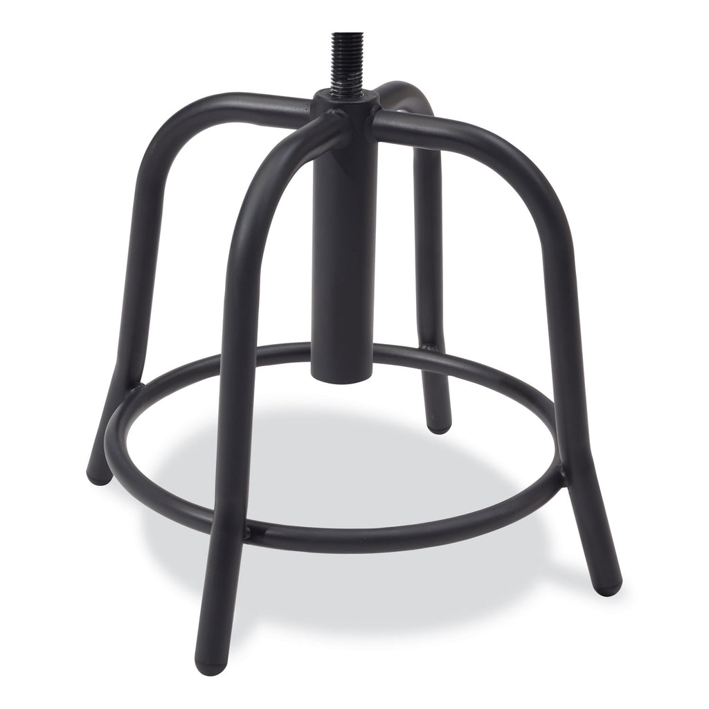 6800 Series Height Adj Metal Seat Stool, Supports 300 lb, 18"-24" Seat Ht, Burgundy Seat, Black Base, Ships in 1-3 Bus Days