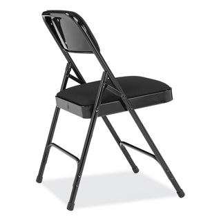 2200 Series Fabric Dual-Hinge Folding Chair, Supports 500 lb, Midnight Black Seat/Back, Black Base,4/CT,Ships in 1-3 Bus Days