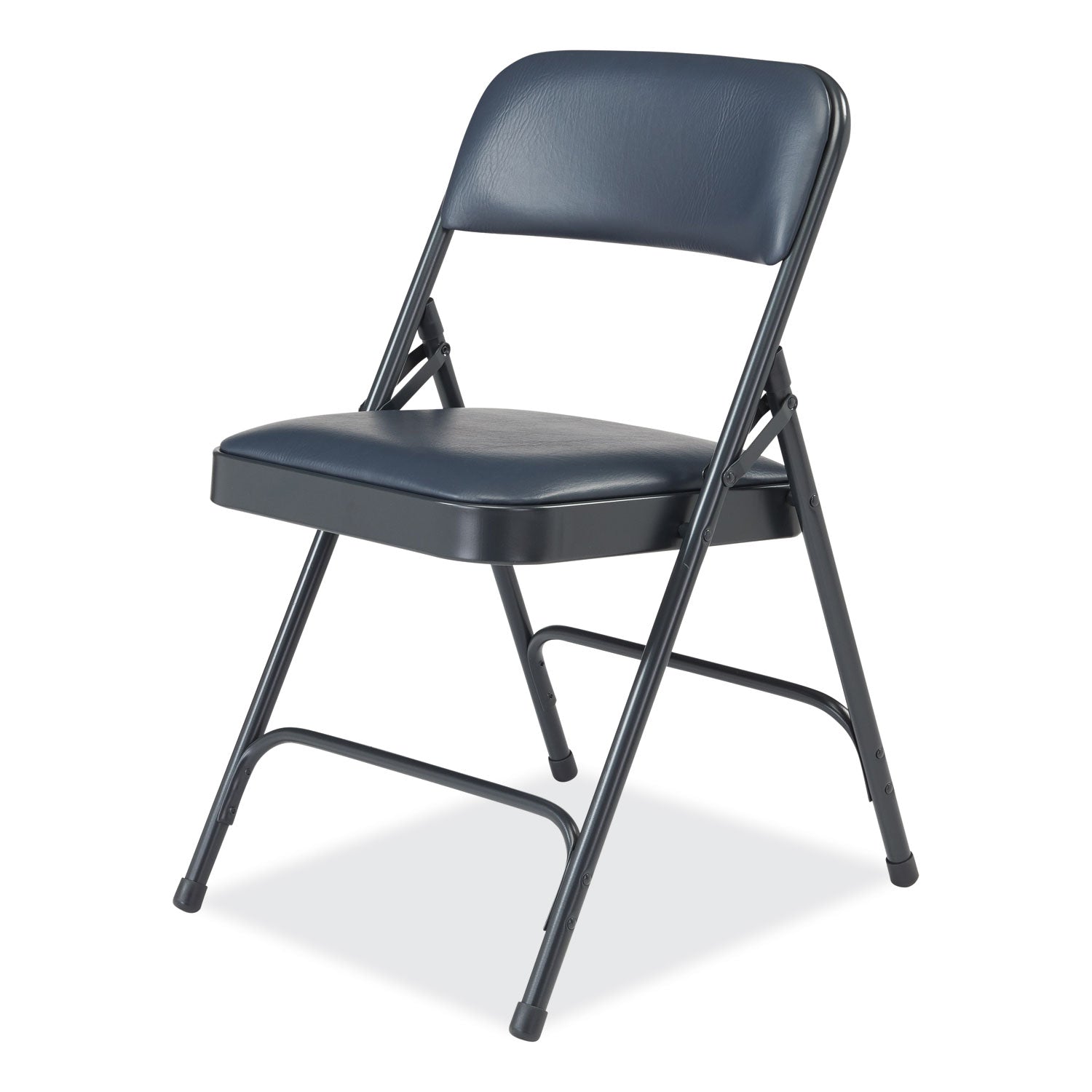 1200 Series Vinyl Dual-Hinge Folding Chair, Supports 500 lb, 17.75" Seat Ht, Dark Midnight Blue, 4/CT, Ships in 1-3 Bus Days