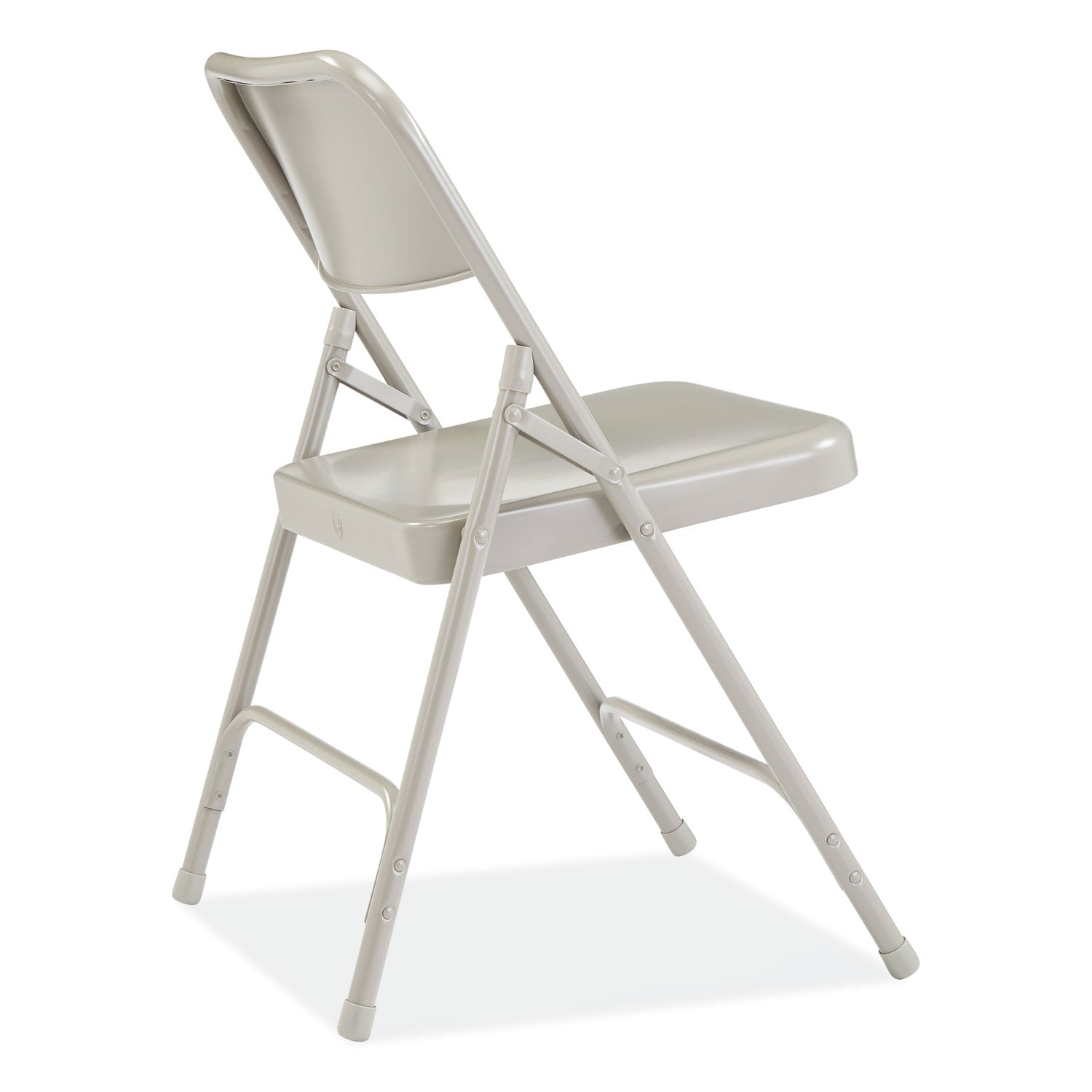 200 Series Premium All-Steel Double Hinge Folding Chair, Supports 500 lb, 17.25" Seat Ht, Gray, 4/CT, Ships in 1-3 Bus Days