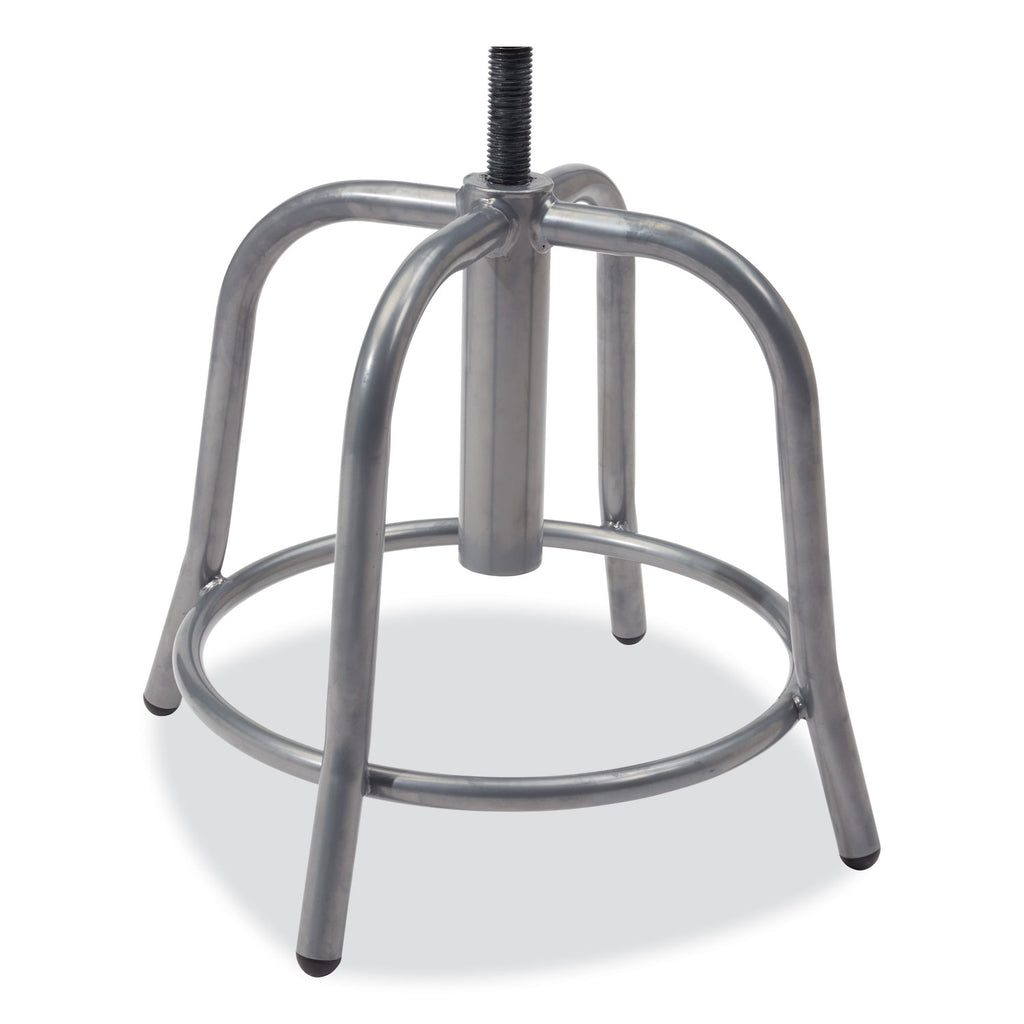 6800 Series Height Adj Metal Seat Swivel Stool, Supports 300 lb, 18"-24" Seat Ht, Black Seat, Gray Base,Ships in 1-3 Bus Days