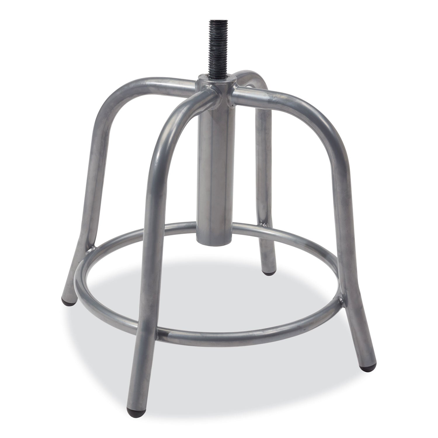 6800 Series Height Adj Metal Seat Swivel Stool, Supports 300 lb, 18"-24" Seat Ht, Black Seat, Gray Base,Ships in 1-3 Bus Days