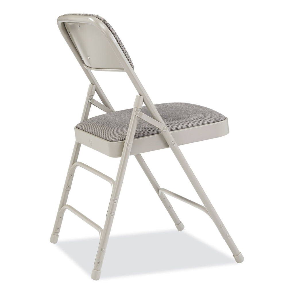 2300 Series Fabric Triple Brace Double Hinge Premium Folding Chair, Supports 500 lb, Greystone, 4/CT, Ships in 1-3 Bus Days