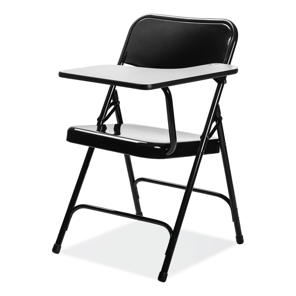 5200 Series Left-Side Tablet-Arm Folding Chair, Supports 480 lb, 17.25" Seat Height, Black, 2/Carton, Ships in 1-3 Bus Days