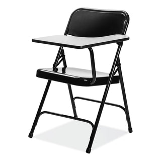 5200 Series Left-Side Tablet-Arm Folding Chair, Supports 480 lb, 17.25" Seat Height, Black, 2/Carton, Ships in 1-3 Bus Days