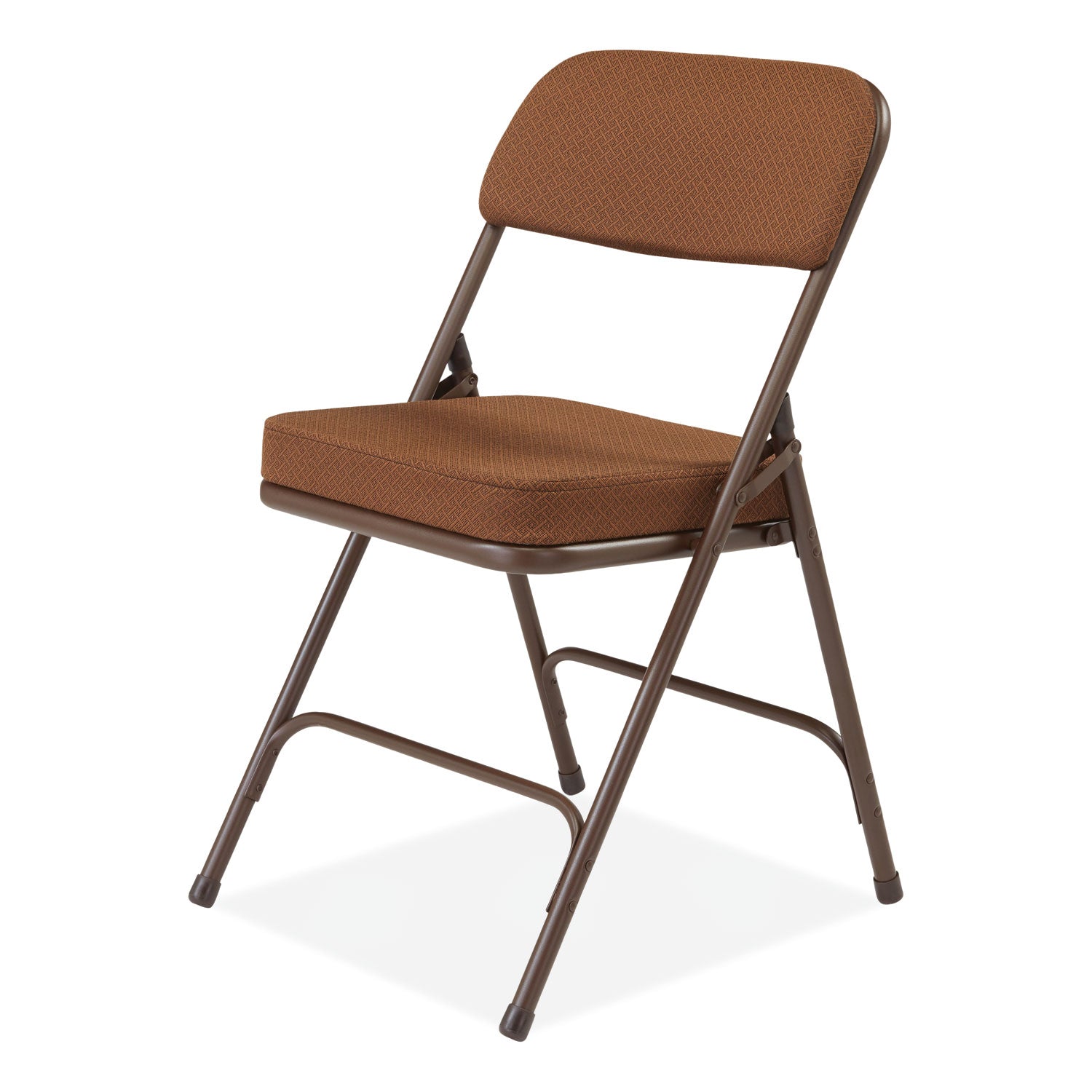 3200 Series Premium Fabric Dual-Hinge Folding Chair, Supports 300 lb, Gold Seat/Back, Brown Base, 2/CT, Ships in 1-3 Bus Days