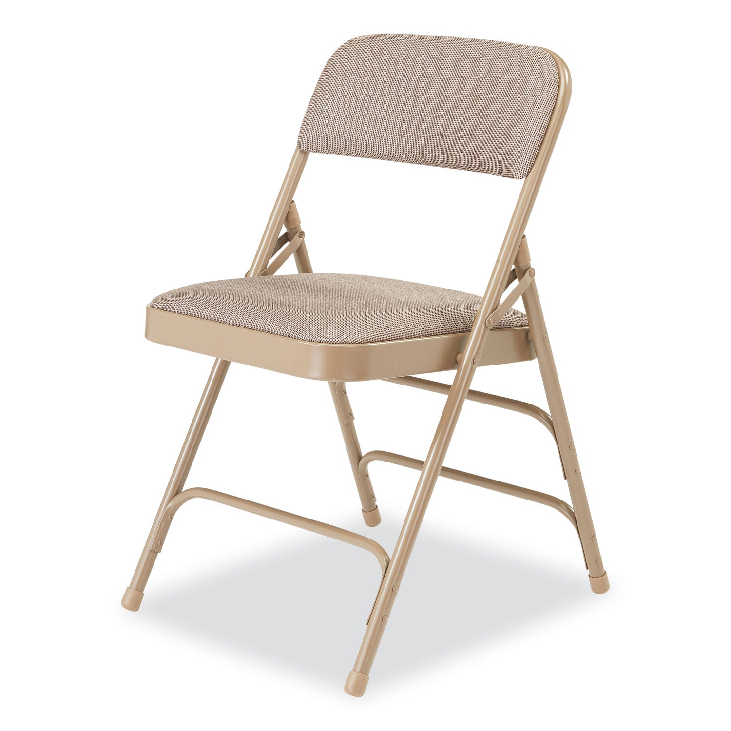 2300 Series Fabric Triple Brace Double Hinge Premium Folding Chair, Supports 500 lb, Cafe Beige, 4/CT, Ships in 1-3 Bus Days