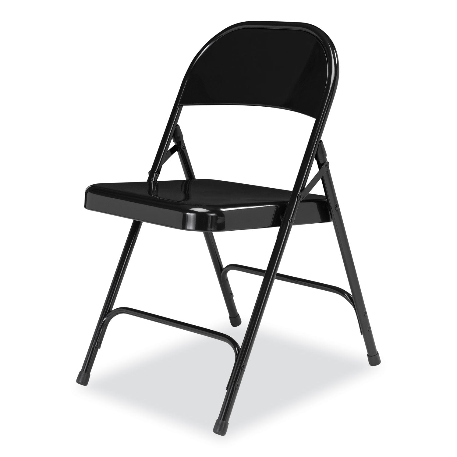50 Series All-Steel Folding Chair, Supports 500 lb, 16.75" Seat Height, Black Seat/Back/Base, 4/CT,Ships in 1-3 Business Days