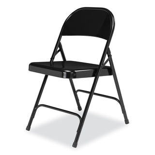 50 Series All-Steel Folding Chair, Supports 500 lb, 16.75" Seat Height, Black Seat/Back/Base, 4/CT,Ships in 1-3 Business Days