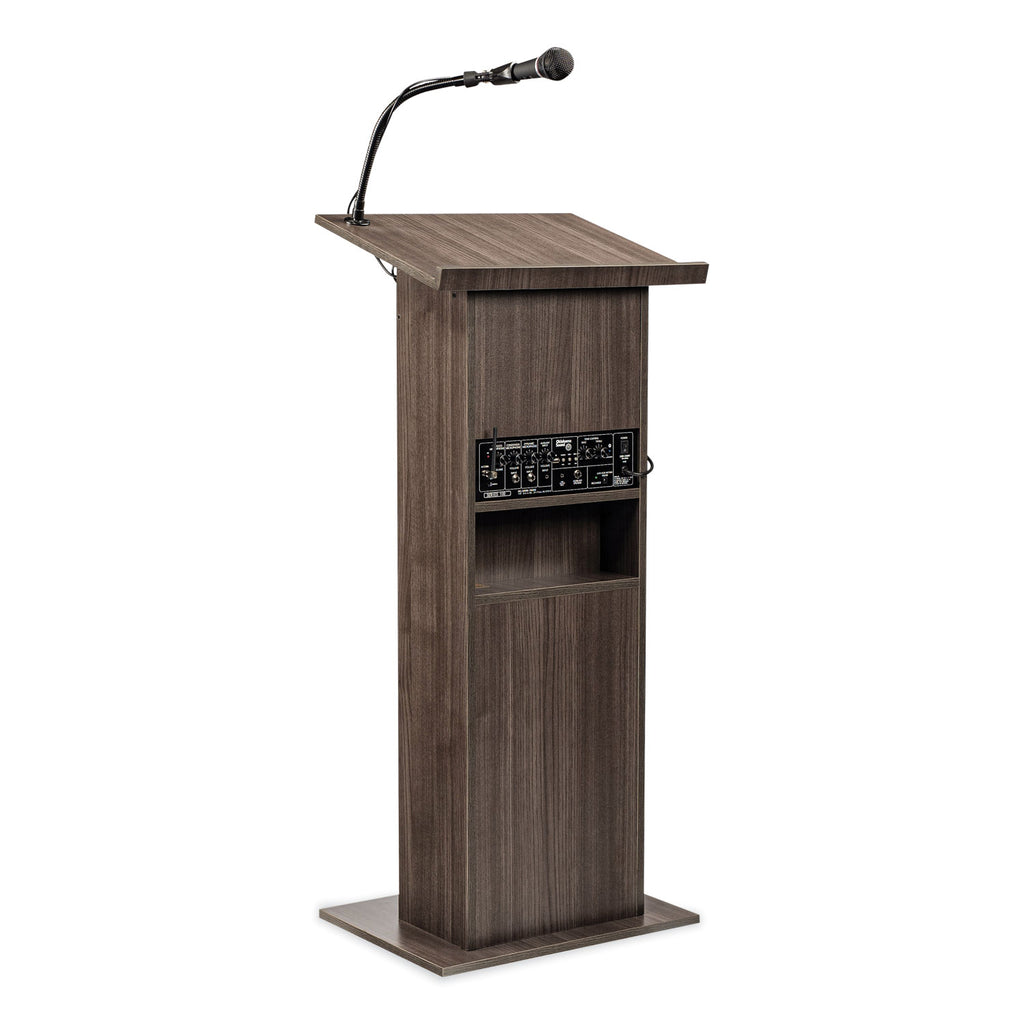Power Plus Lectern, 22 x 17 x 46, Ribbonwood, Ships in 1-3 Business Days