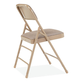 2300 Series Fabric Triple Brace Double Hinge Premium Folding Chair, Supports 500 lb, Cafe Beige, 4/CT, Ships in 1-3 Bus Days